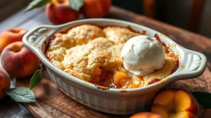 4 Ingredient Peach Cobbler