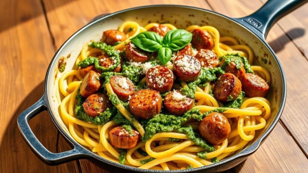 sausage pesto pasta