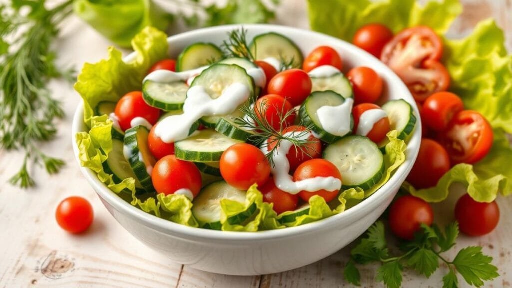 cucumber and ranch dressing salad
