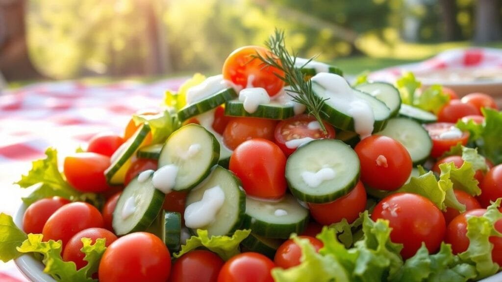 cucumber and ranch dressing salad
