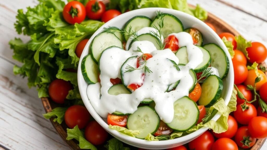 cucumber and ranch dressing salad
