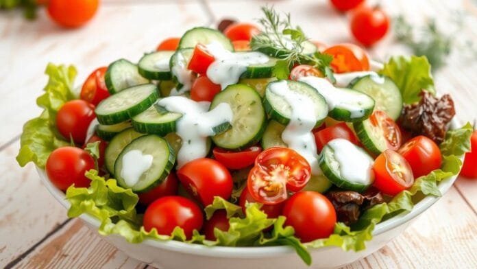 cucumber and ranch dressing salad