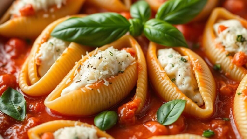 beef and ricotta stuffed shells