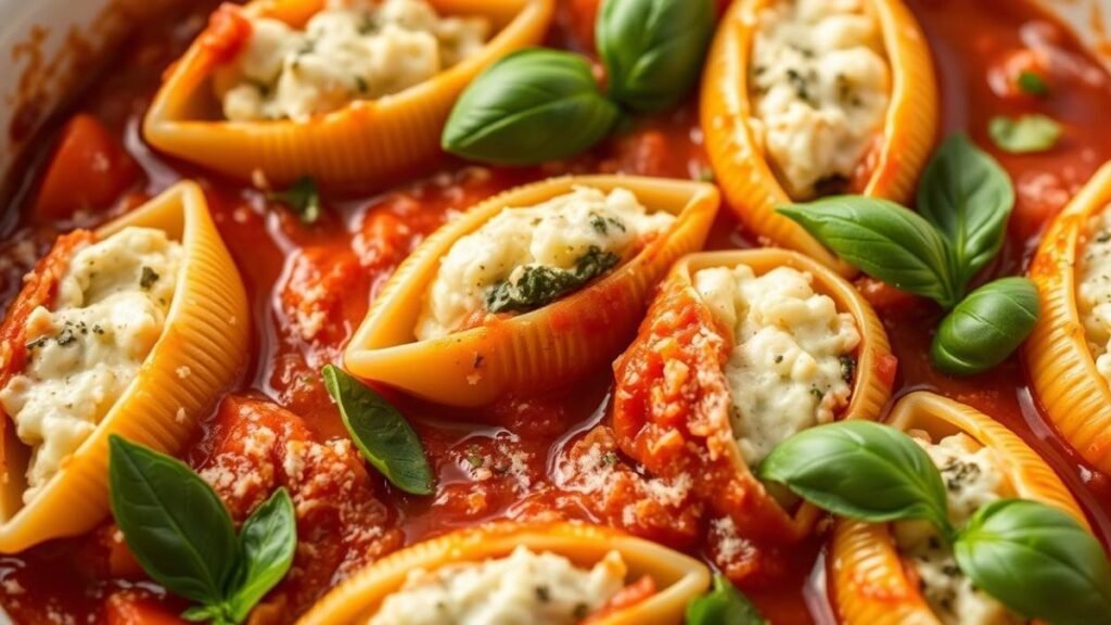 beef and ricotta stuffed shells