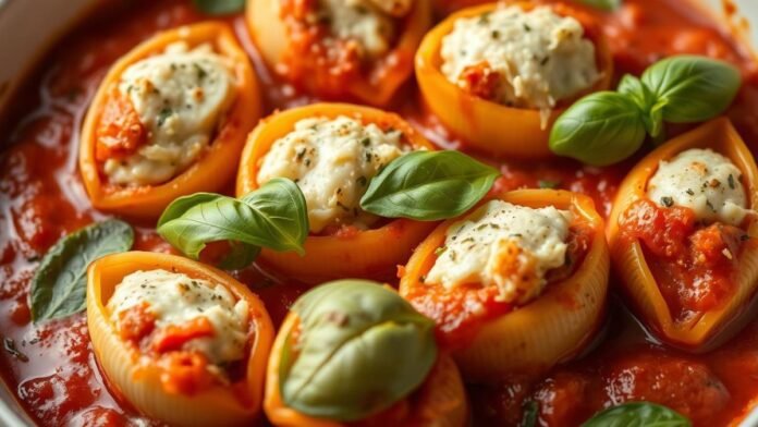 Beef and Ricotta Stuffed Shells