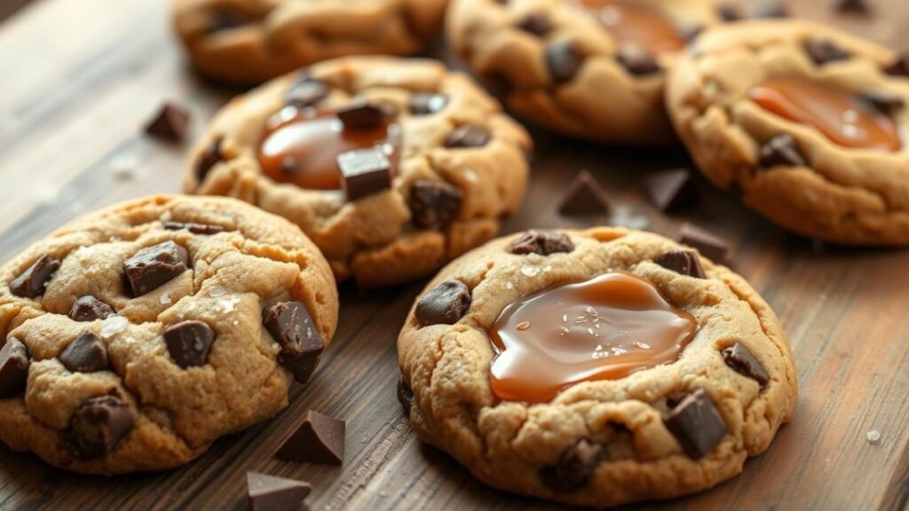 chocolate chunk salted caramel cookies
