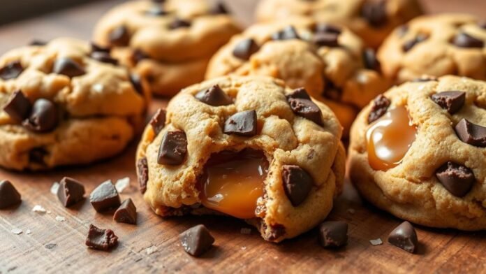 chocolate chunk salted caramel cookies