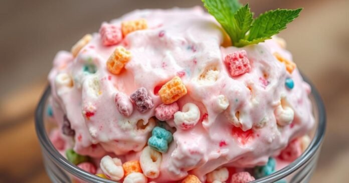 Creamy Fruity Pebbles Ice Cream