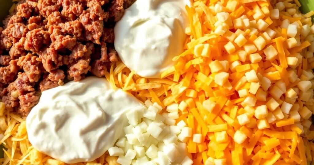 ground beef hash brown casserole
