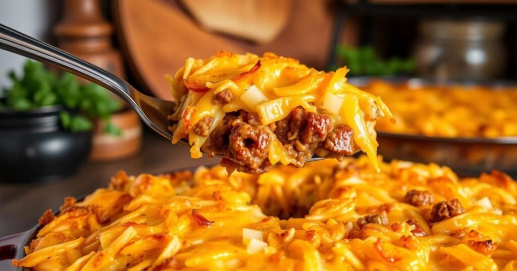 ground beef hash brown casserole
