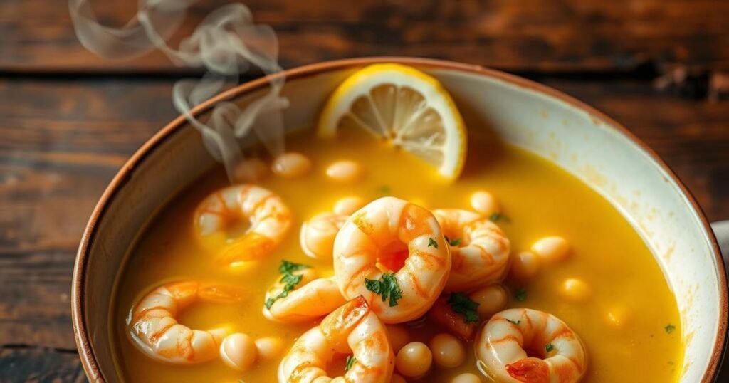 lemony shrimp and bean stew
