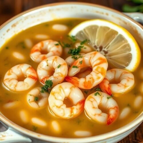 lemony shrimp and bean stew