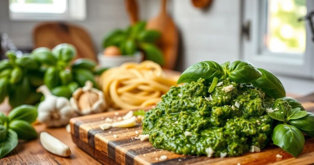 pesto recipe without pine nuts
