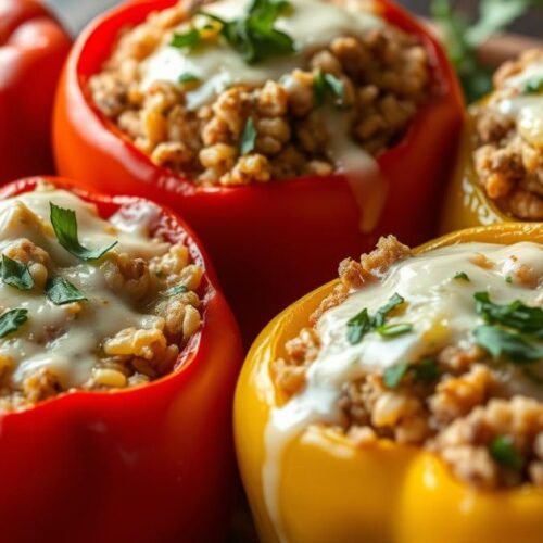Tasty Stuffed Bell Peppers No Rice