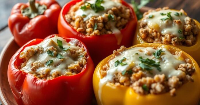 Tasty Stuffed Bell Peppers No Rice