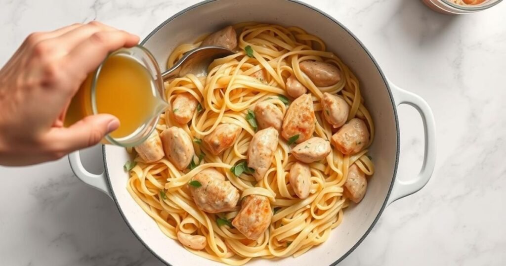 chicken marsala fettuccine
