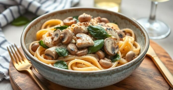 Creamy Chicken Marsala Fettuccine