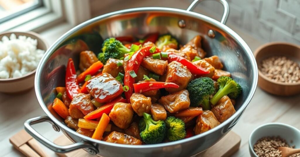 Chicken stir fry with vegetables
