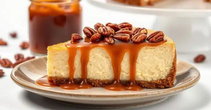 Caramel pecan pie cheesecake